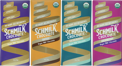 Variety of Schmilk® Vegan Chocolate Bars  - Shop Vegan Chocolate Candy Bars